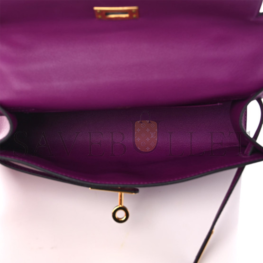 HERMES SWIFT KELLY POCHETTE CLUTCH ANEMONE (22*14*7cm) 